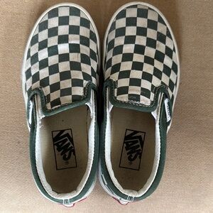 Vans Green Checkered Slip-On Shoes